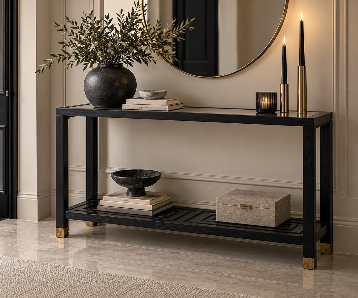 Lennox Black Console Table | Luxury Hallway Furniture UK