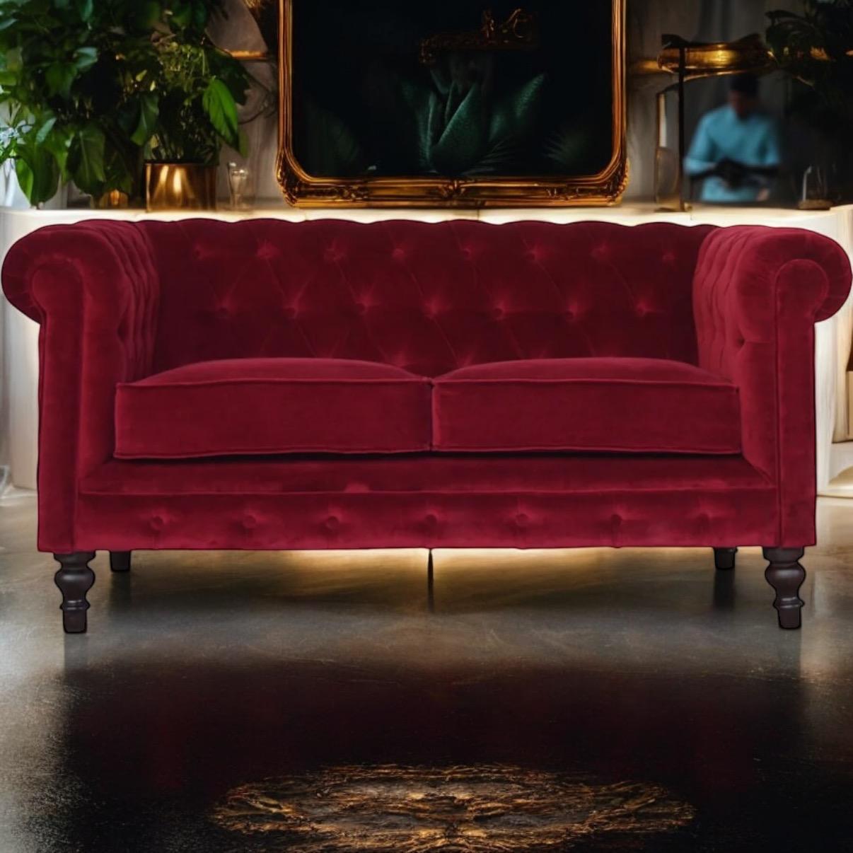 Wine Red - Chesterfield luxe sofa