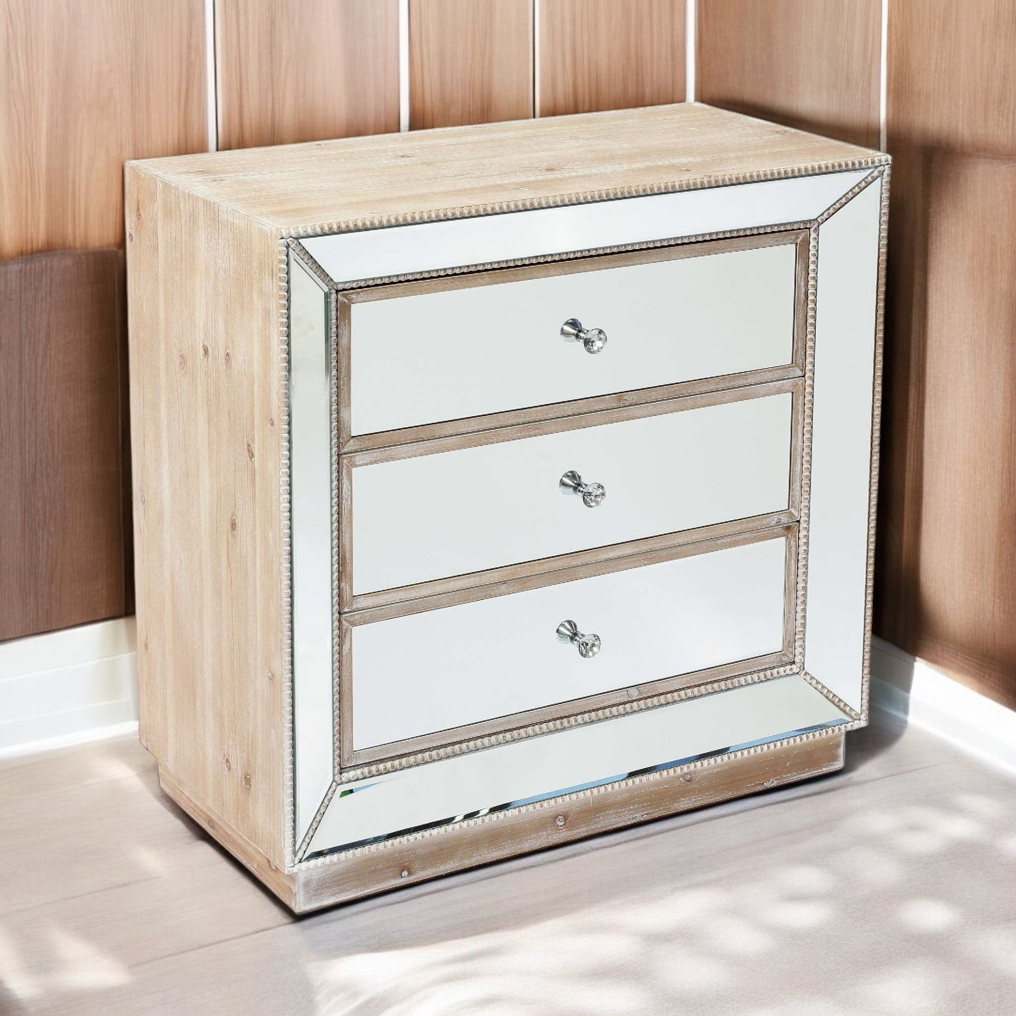 Gatsby Mini Cabinet - Oak Mirror Chest of drawers.