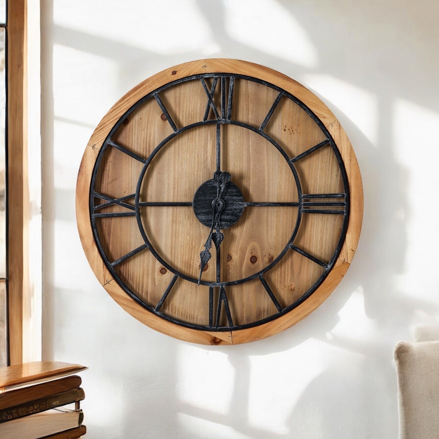 Large Circular wooden clock