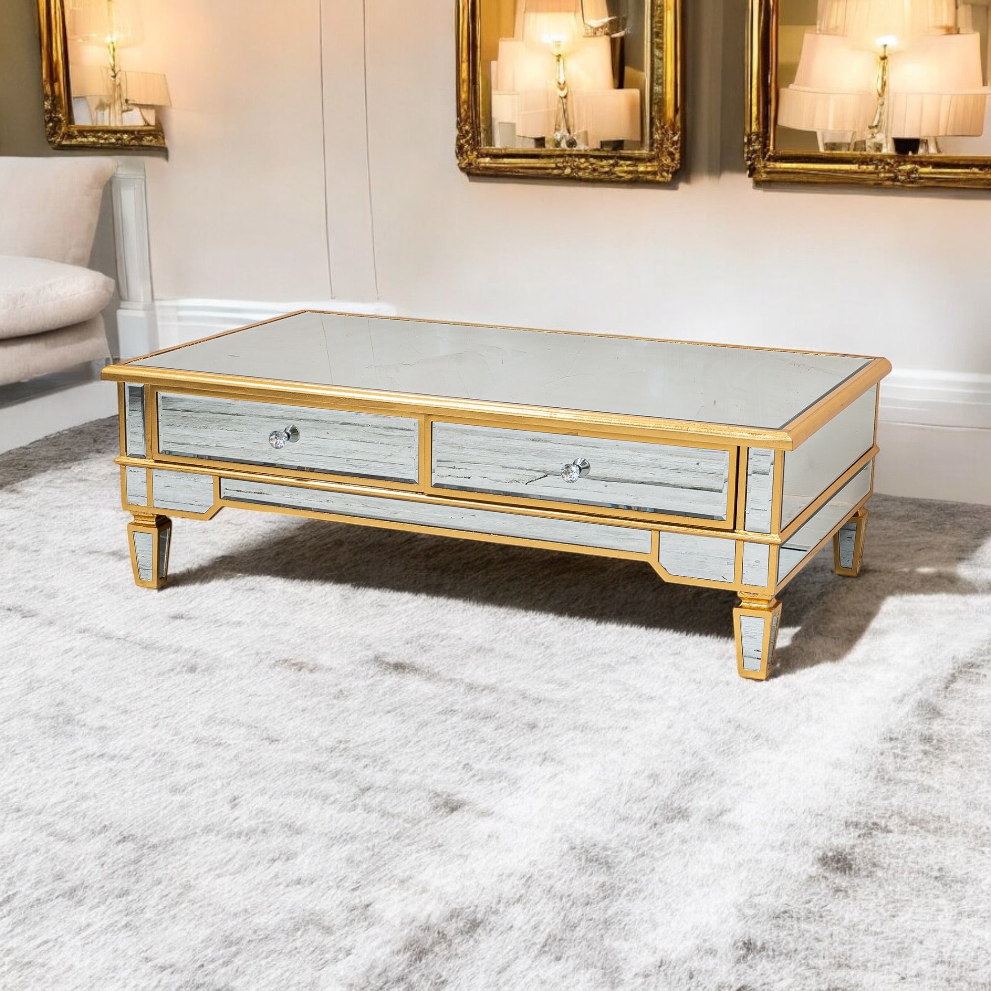 Gold Mirror coffee table.