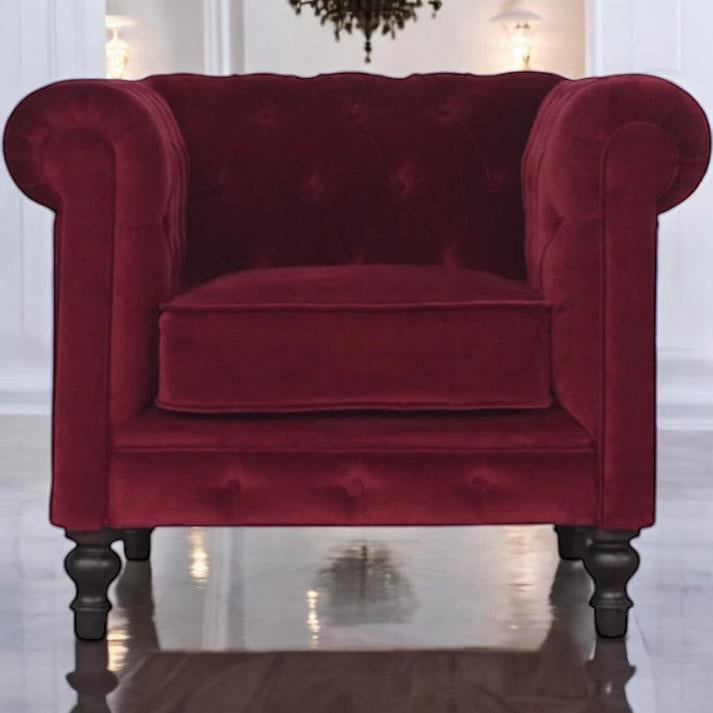 Wine Red Chesterfield Armchair - PRE ORDER ONLY