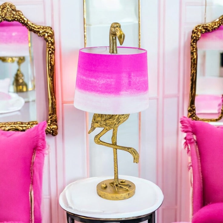 Flamingo Table Lamp - Pink fade Lampshade - Clearance Reduced