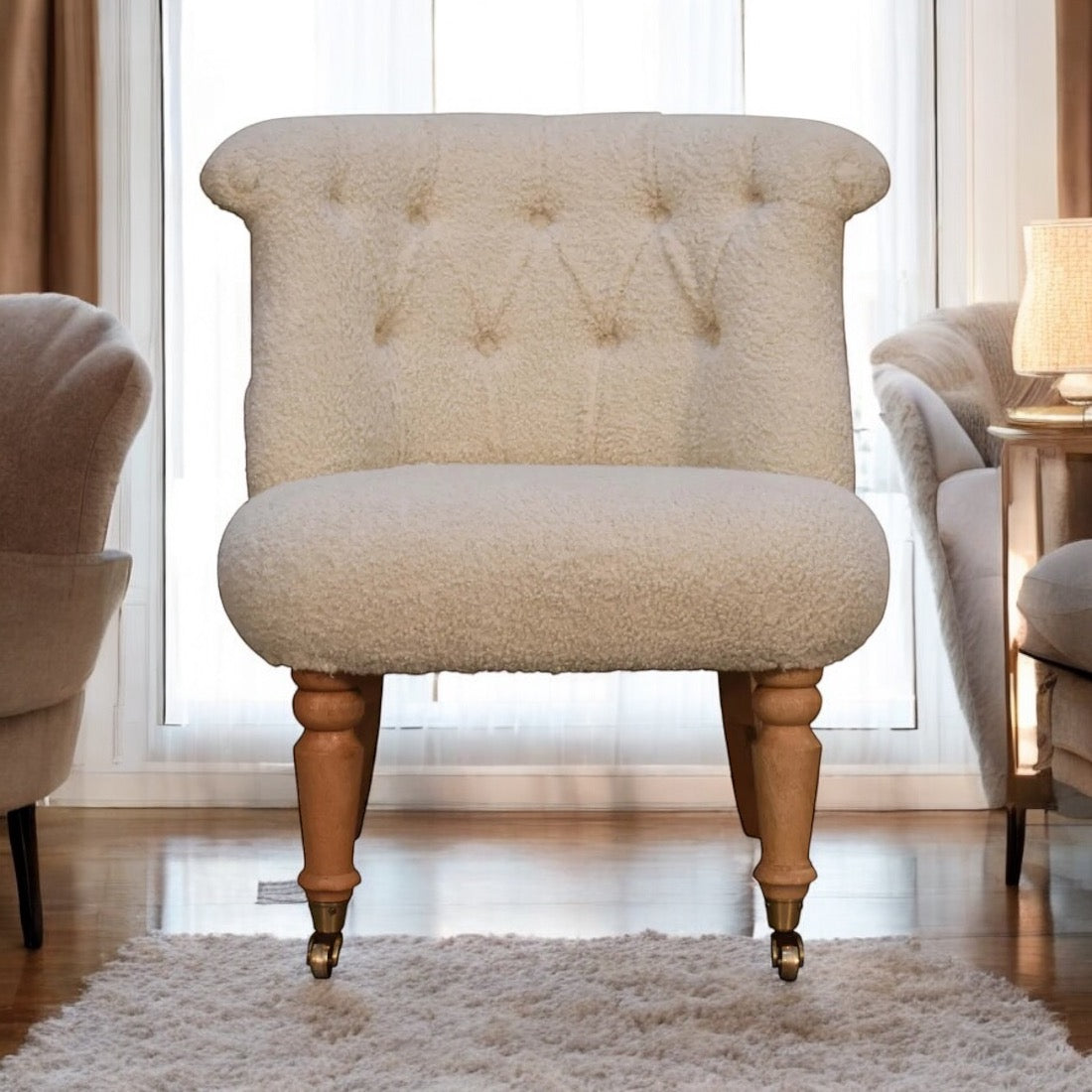 Boucle Cream Accent Chair