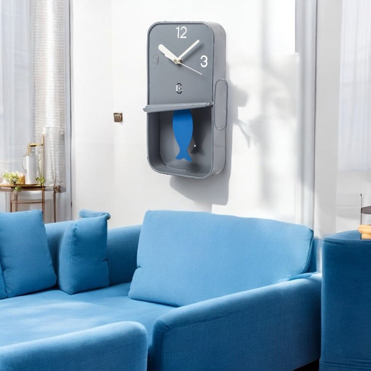 Sardine Tin Wall Clock - Grey