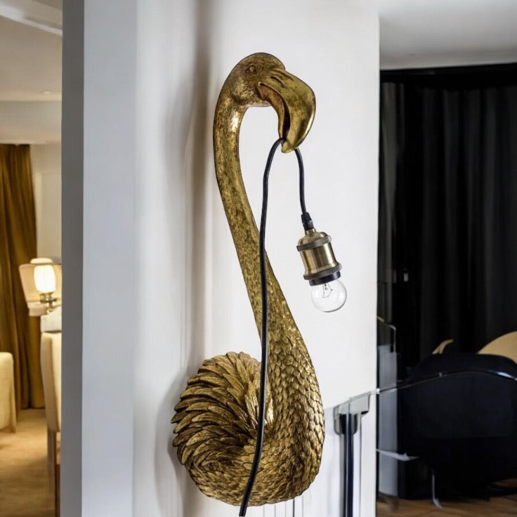 Flamingo Wall Light - Antique Gold