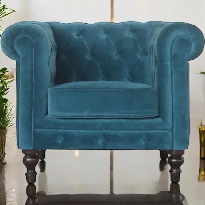 Teal Blue Chesterfield Armchair - PRE ORDER ONLY