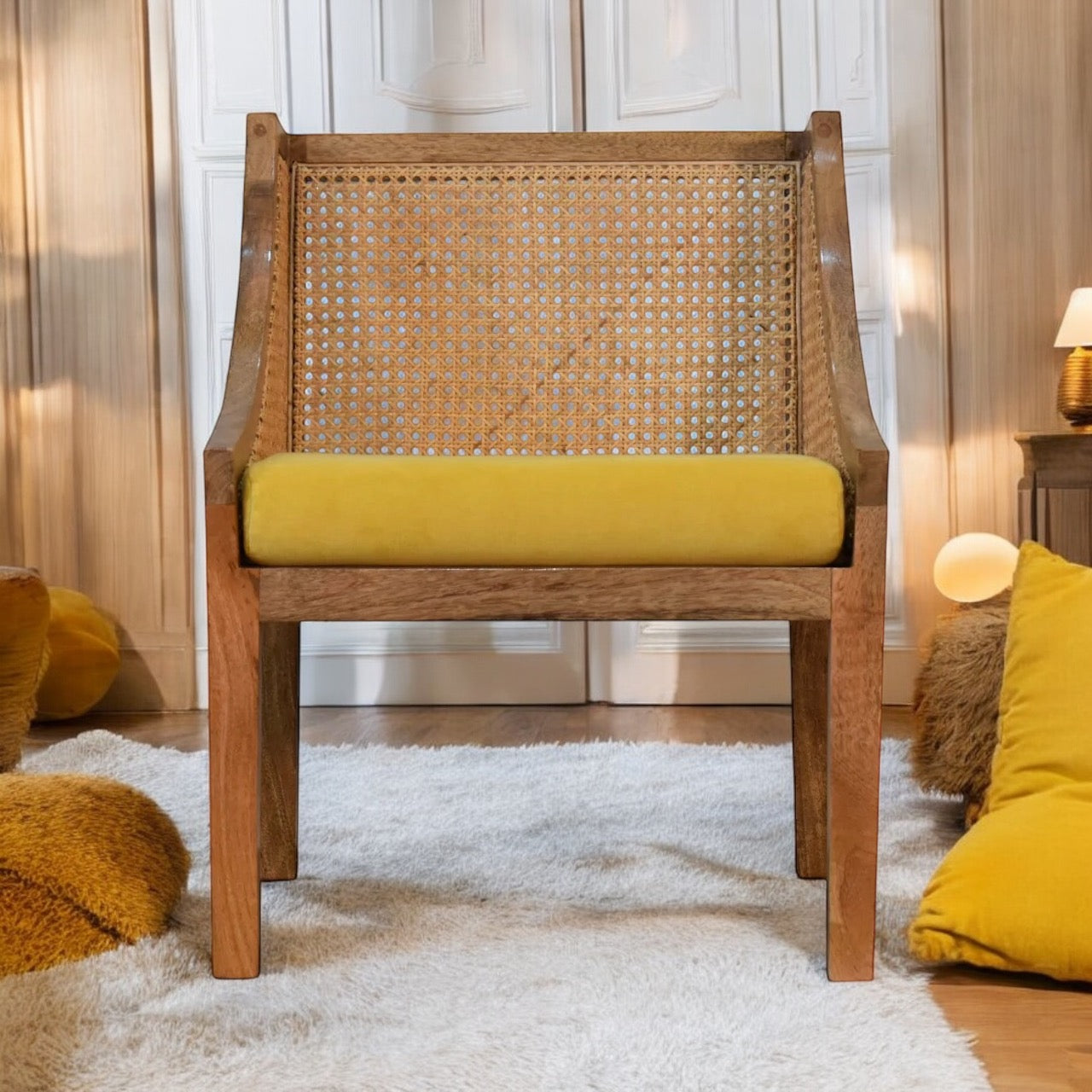 Mustard Rattan Chair