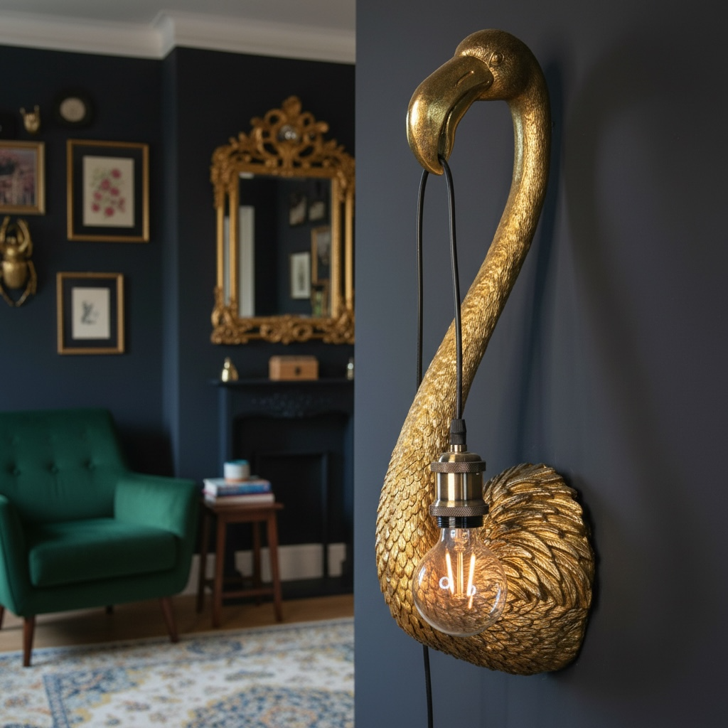 Flamingo Wall Light - Antique Gold