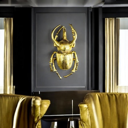 Beetle Wall Sculpture - Gold