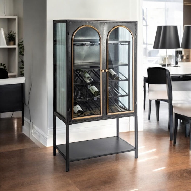 Industrial Wine Cabinet - Black display