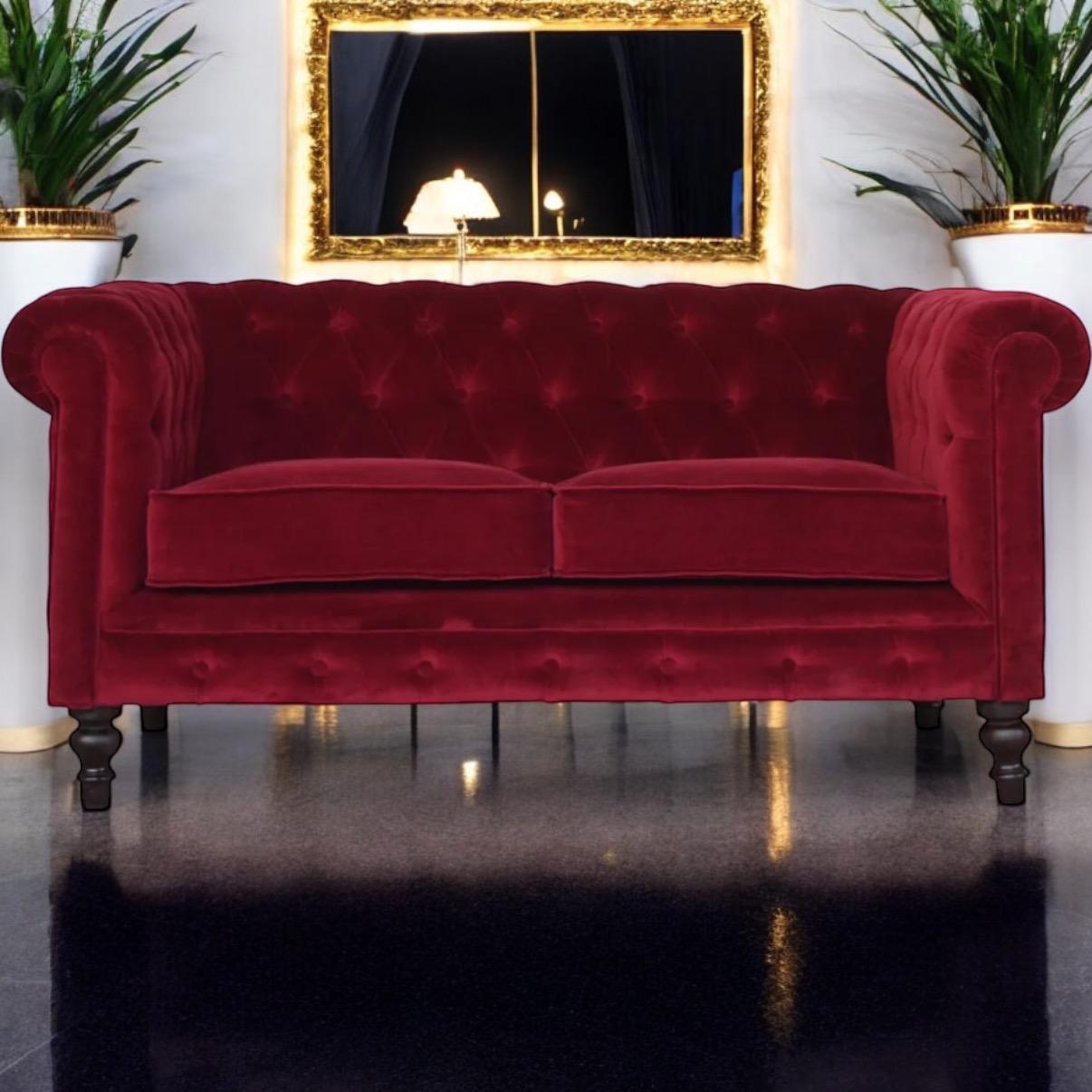 Wine Red - Chesterfield luxe sofa – Home Luxury Interiors