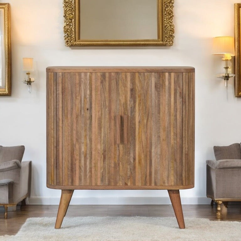 Curved Oak Cabinet.