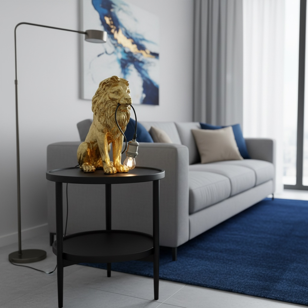 Sitting Lion Table lampshade - Gold