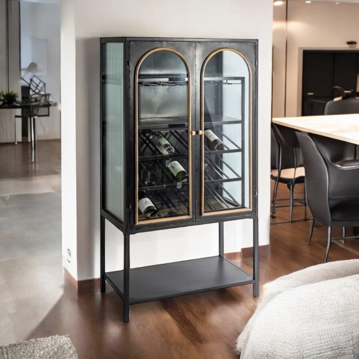 Industrial Wine Cabinet - Black display