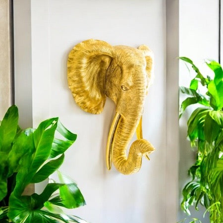 Large Elephant Wall head - Gold