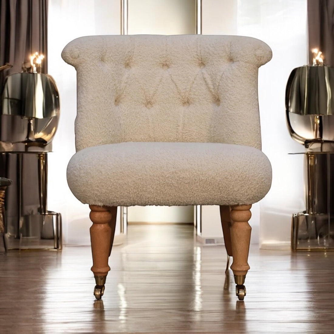 Boucle Cream Accent Chair
