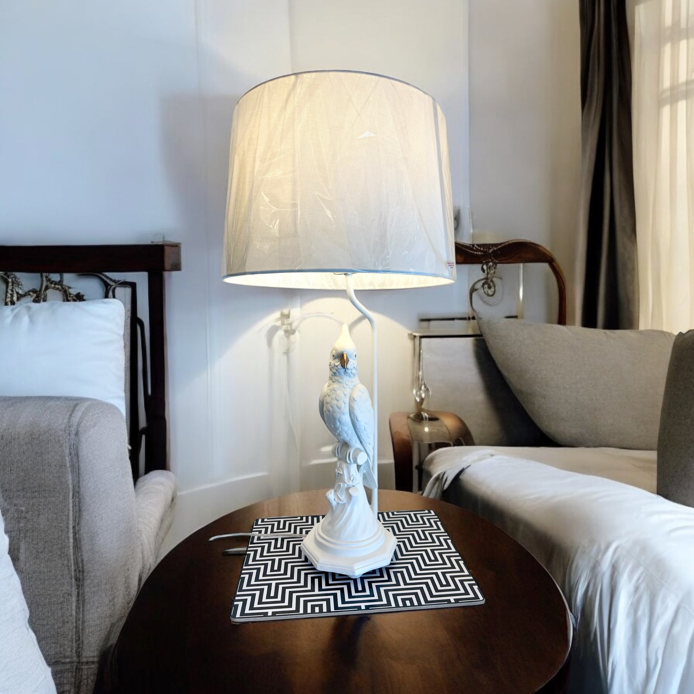 White Parrot Table Lamp - Clearance Sale Reduced