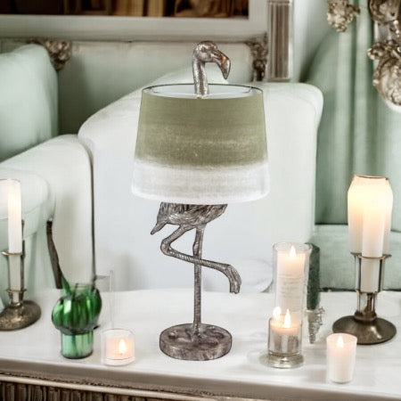 Flamingo Table Lamp - Sage Green fade Lampshade - Clearance Reduced