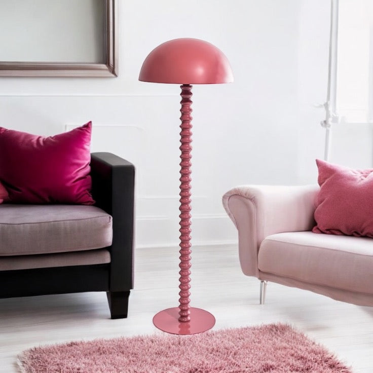 Terracotta Pink Twist floor standing lamp.