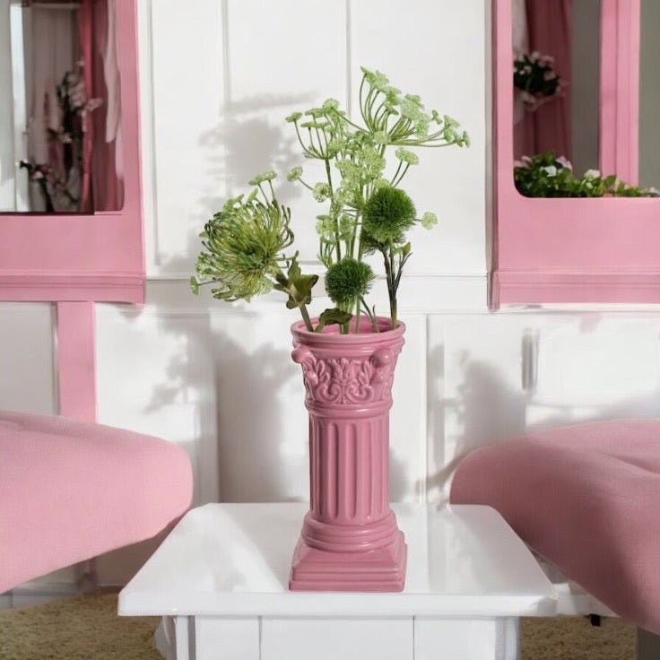 Pink Roman Pillar Vase