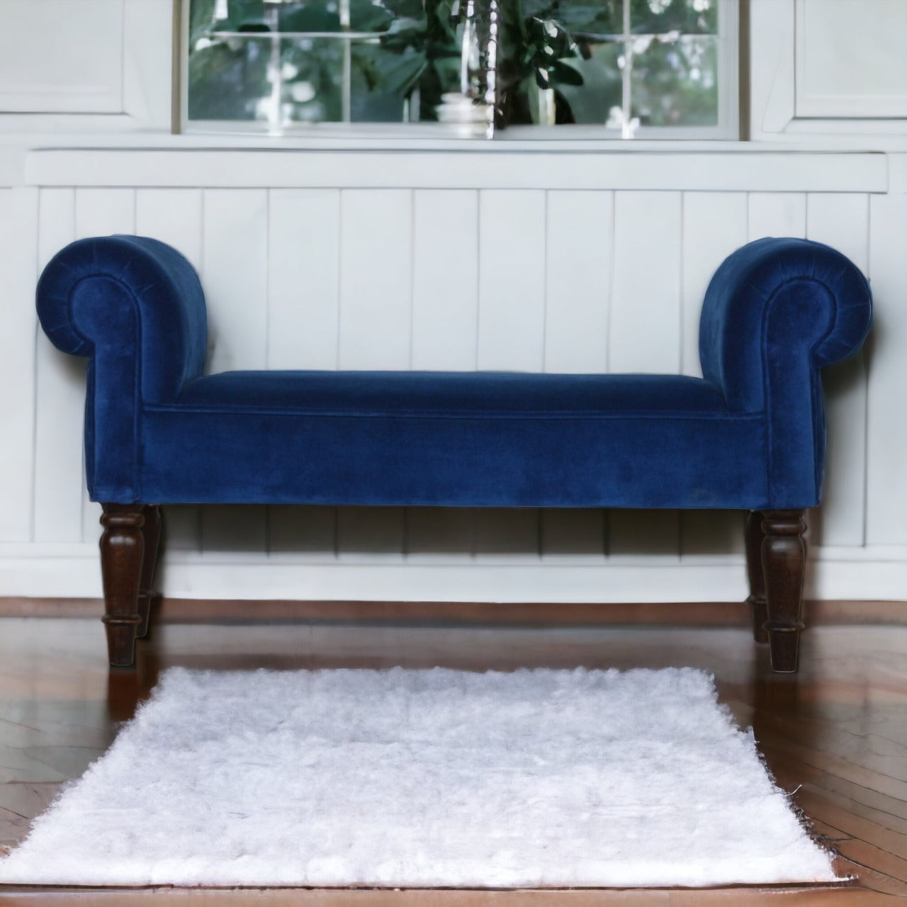 Royal blue bench