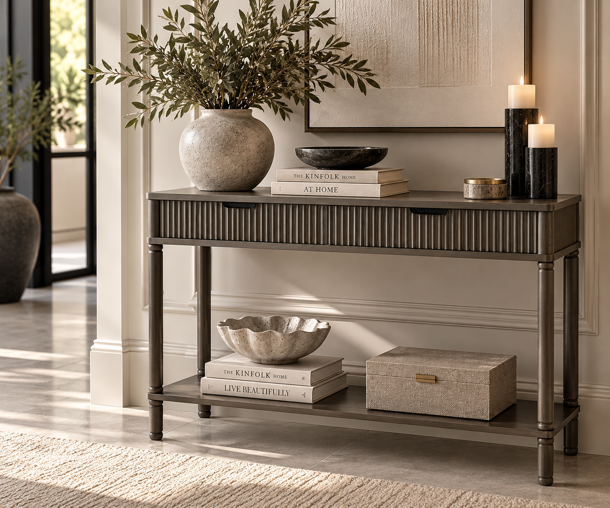 Aurelia Fluted Console Table | Luxury Hallway Furniture UK