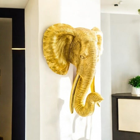 Large Elephant Wall head - Gold