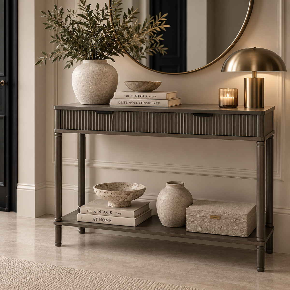 Aurelia Fluted Console Table | Luxury Hallway Furniture UK