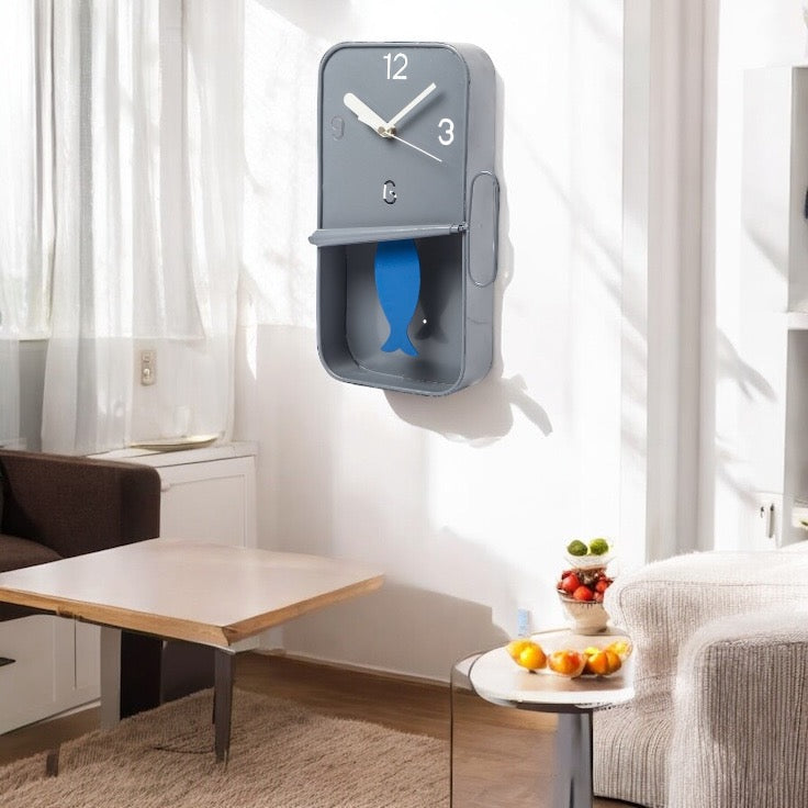 Sardine Tin Wall Clock - Grey