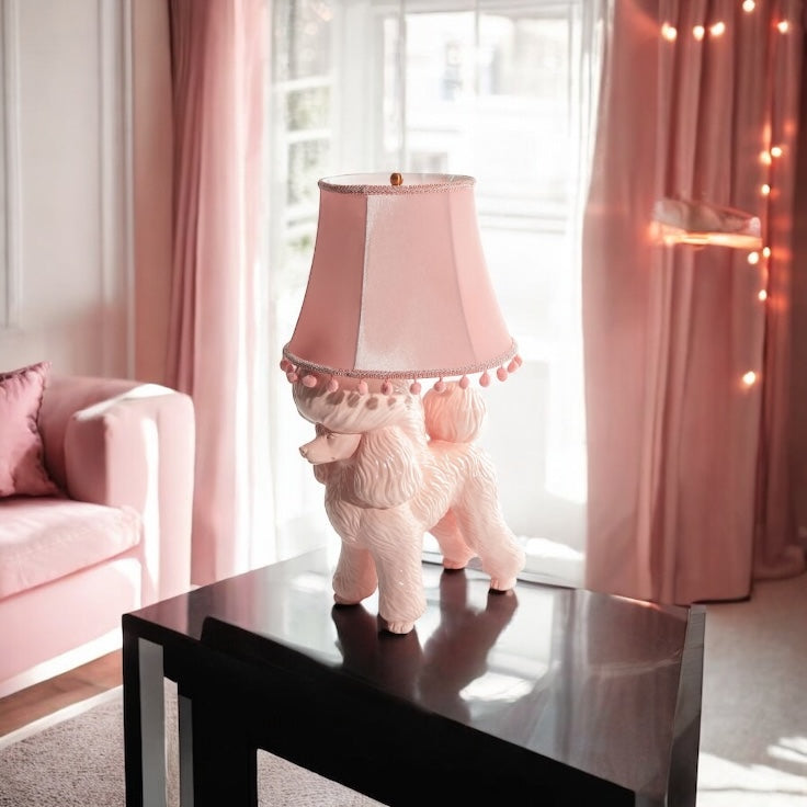 Pink Poodle Table Lamp