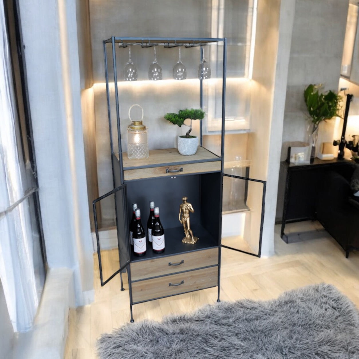 Industrial Wine Cabinet