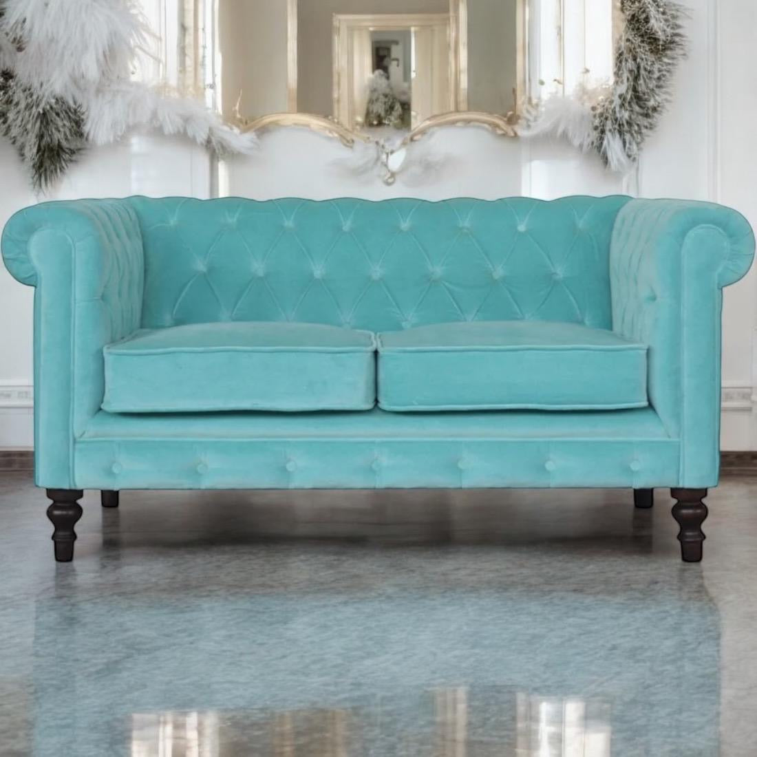 Aqua Chesterfield Sofa - PRE ORDER ONLY