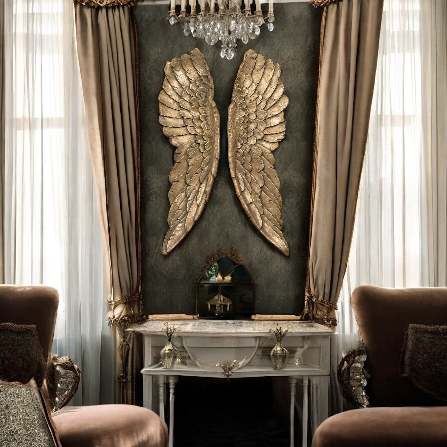 Golden Angel Wings - Wall mounted Sculpture