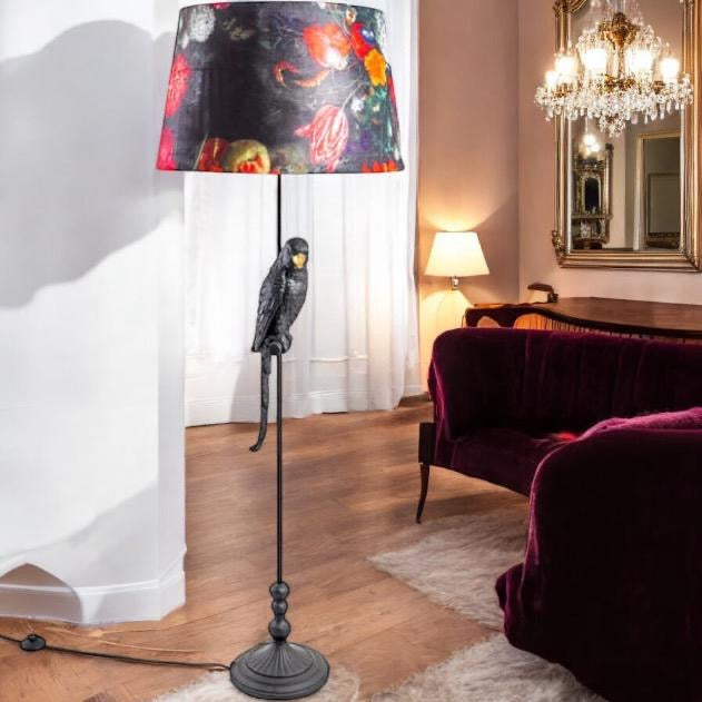 Black parrot floor standing lamp
