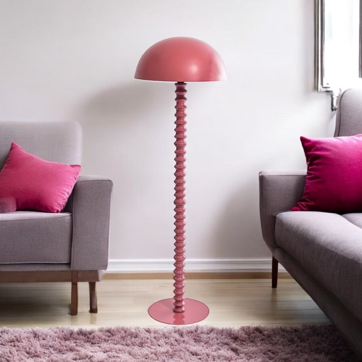 Terracotta Pink Twist floor standing lamp.