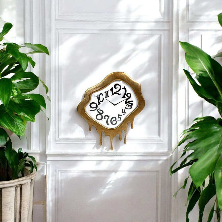 Clock - Drip Gold Wall Clock