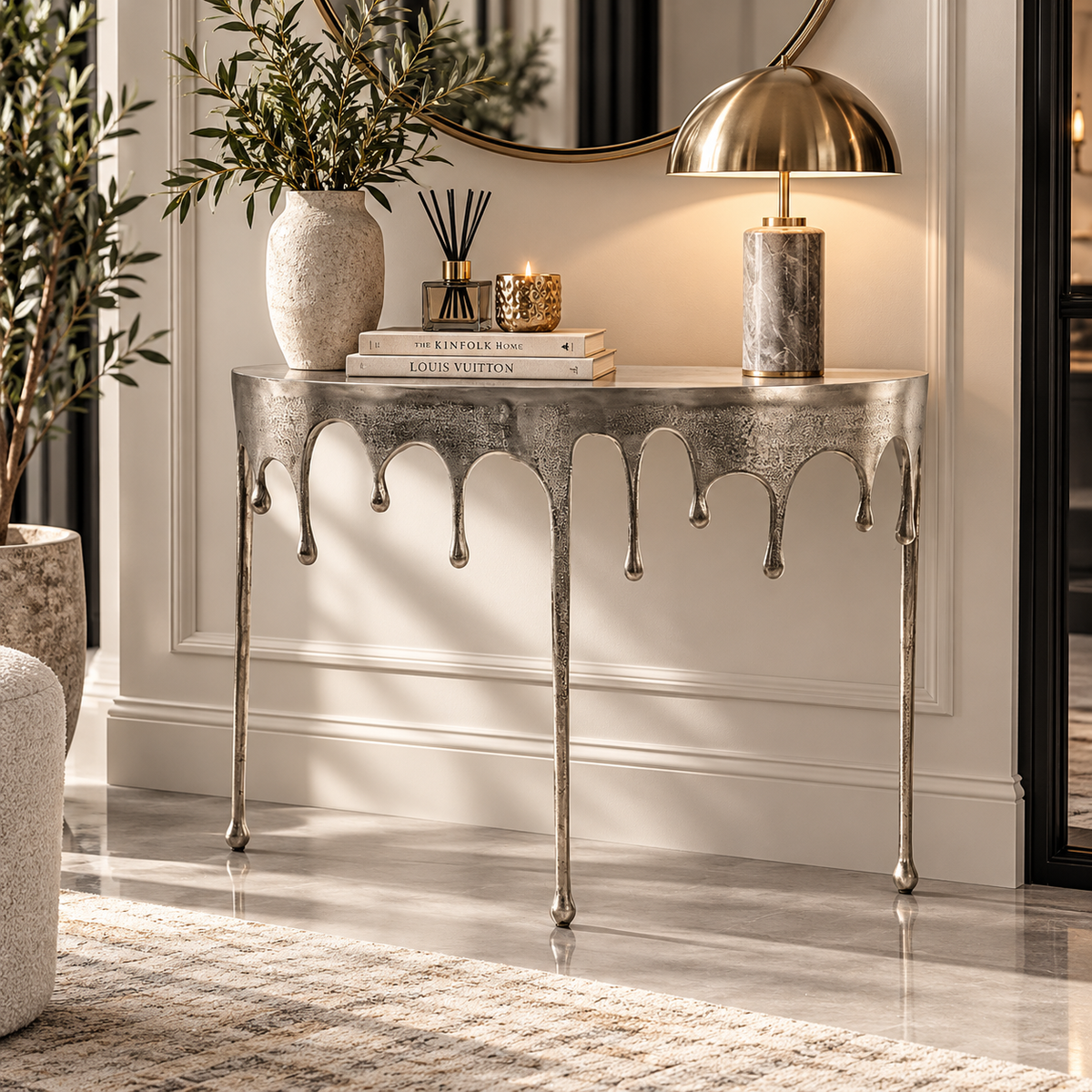 Silver Drip Console Table – Luxury Statement Furniture