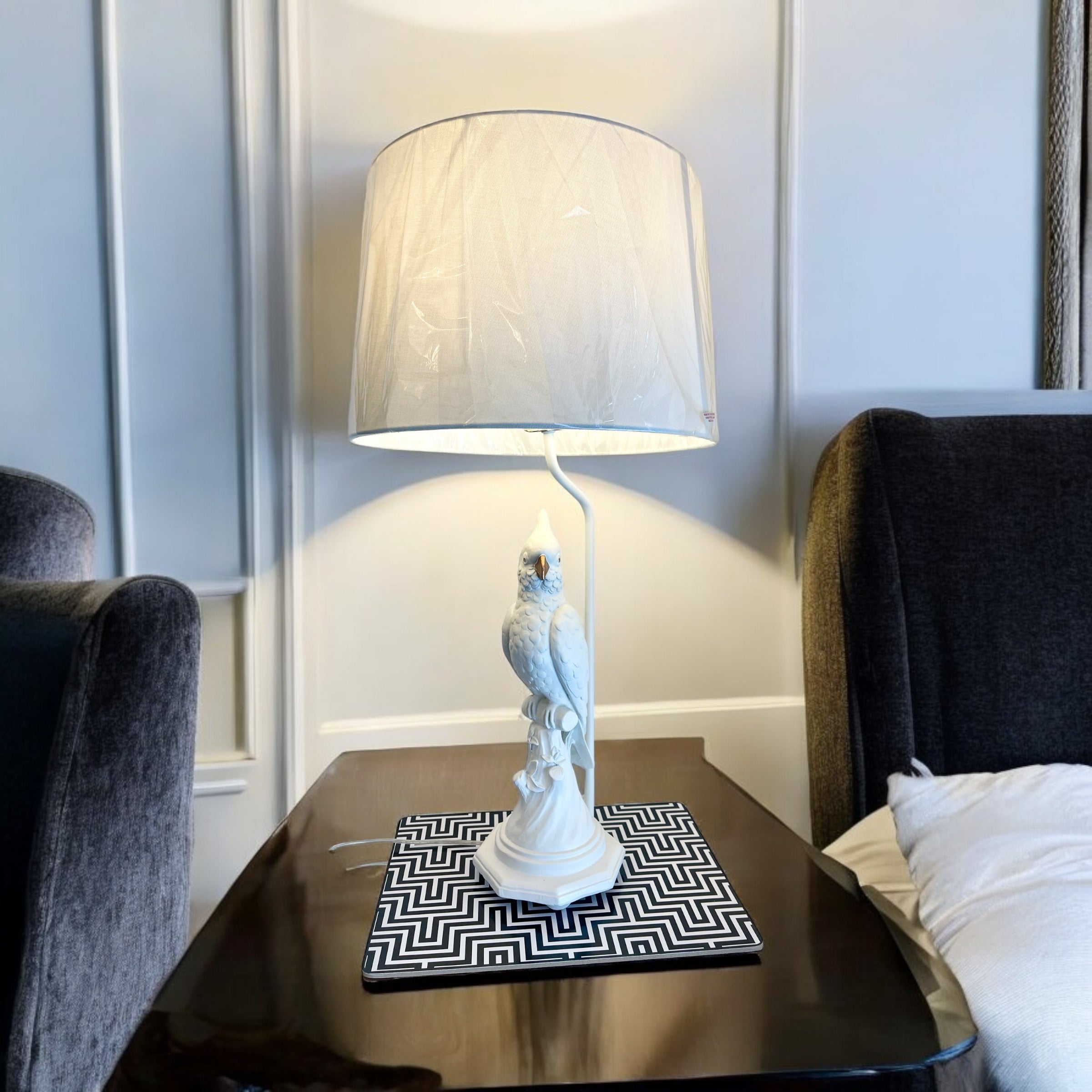 White Parrot Table Lamp - Clearance Sale Reduced