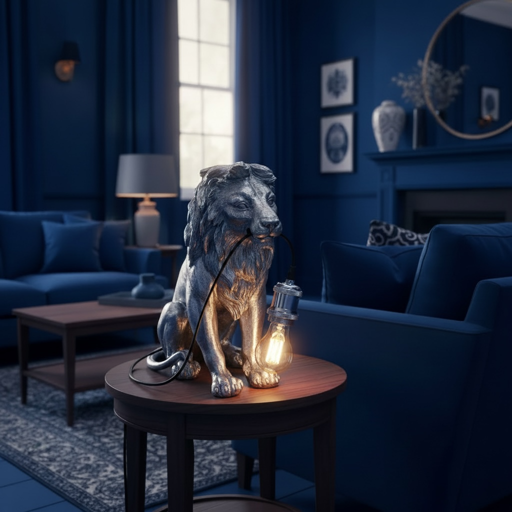 Sitting Lion Table lampshade - Silver