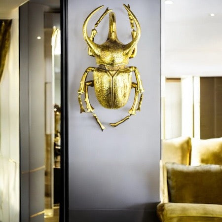 Beetle Wall Sculpture - Gold