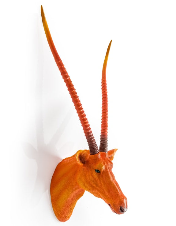 Antelope Wall Sculpture - Vibrant Orange