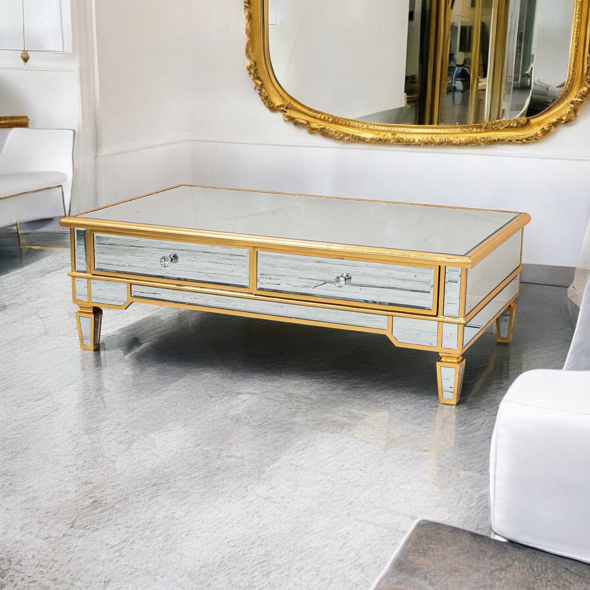 Gold Mirror coffee table.