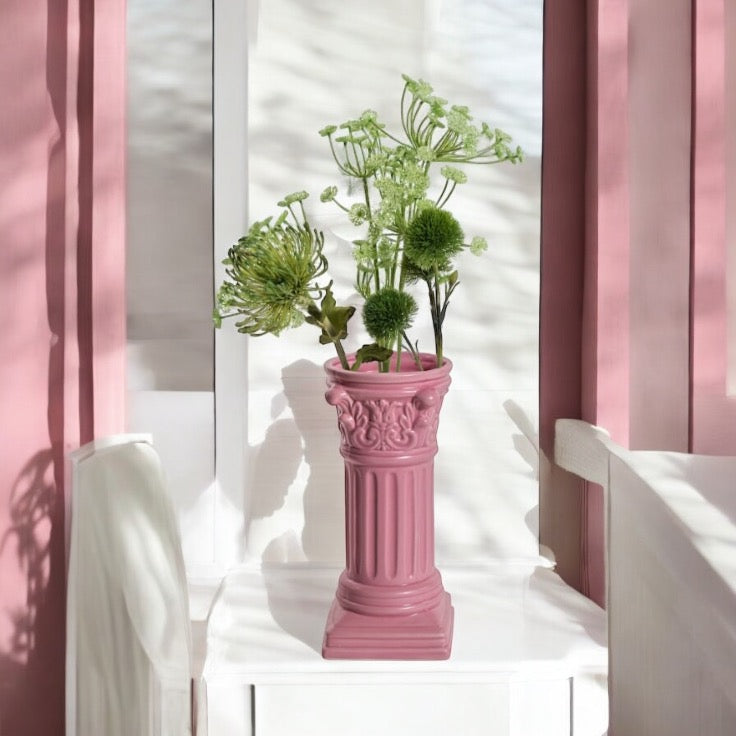 Pink Roman Pillar Vase
