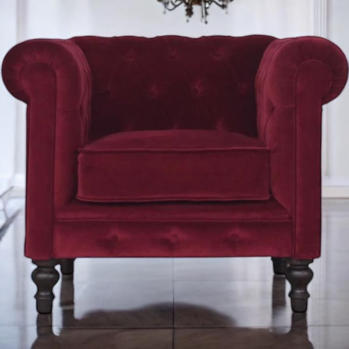 Wine Red Chesterfield Armchair - PRE ORDER ONLY
