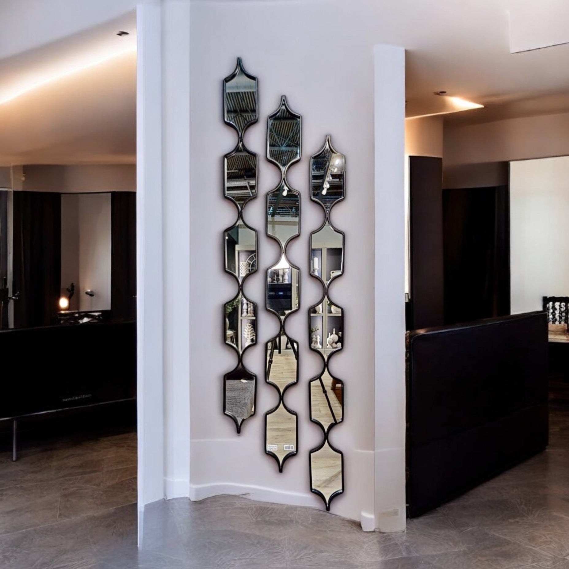 Decorative Wall Hanging Mirror - Black