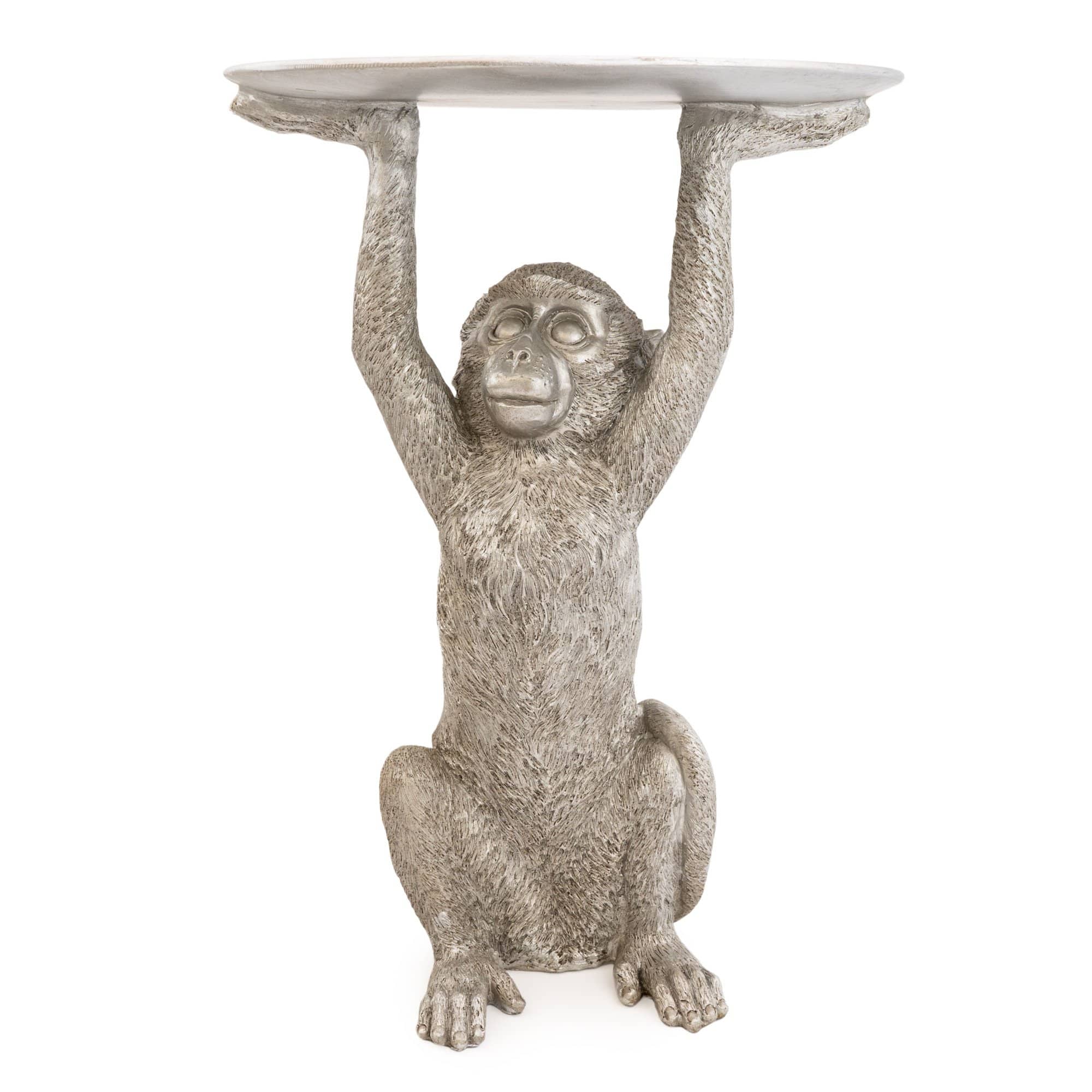 Monkey Side Table - Silver