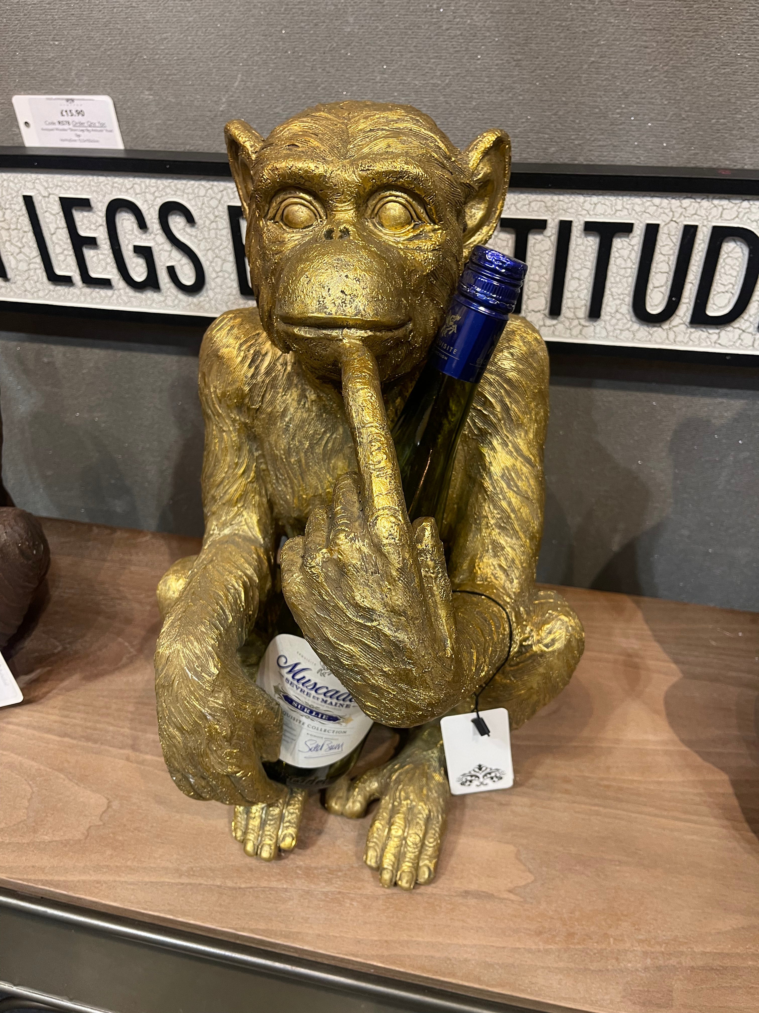 Cheeky monkey Bottle Holder Silver