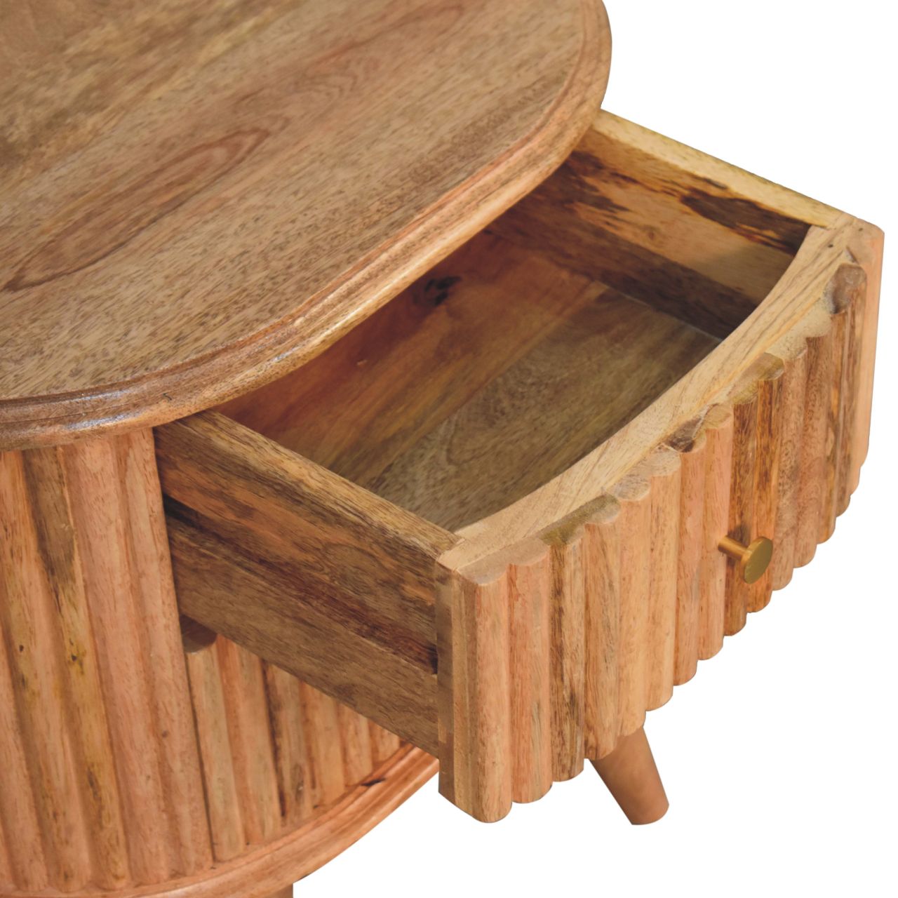 Bedside Table - Ridged Nordic Style