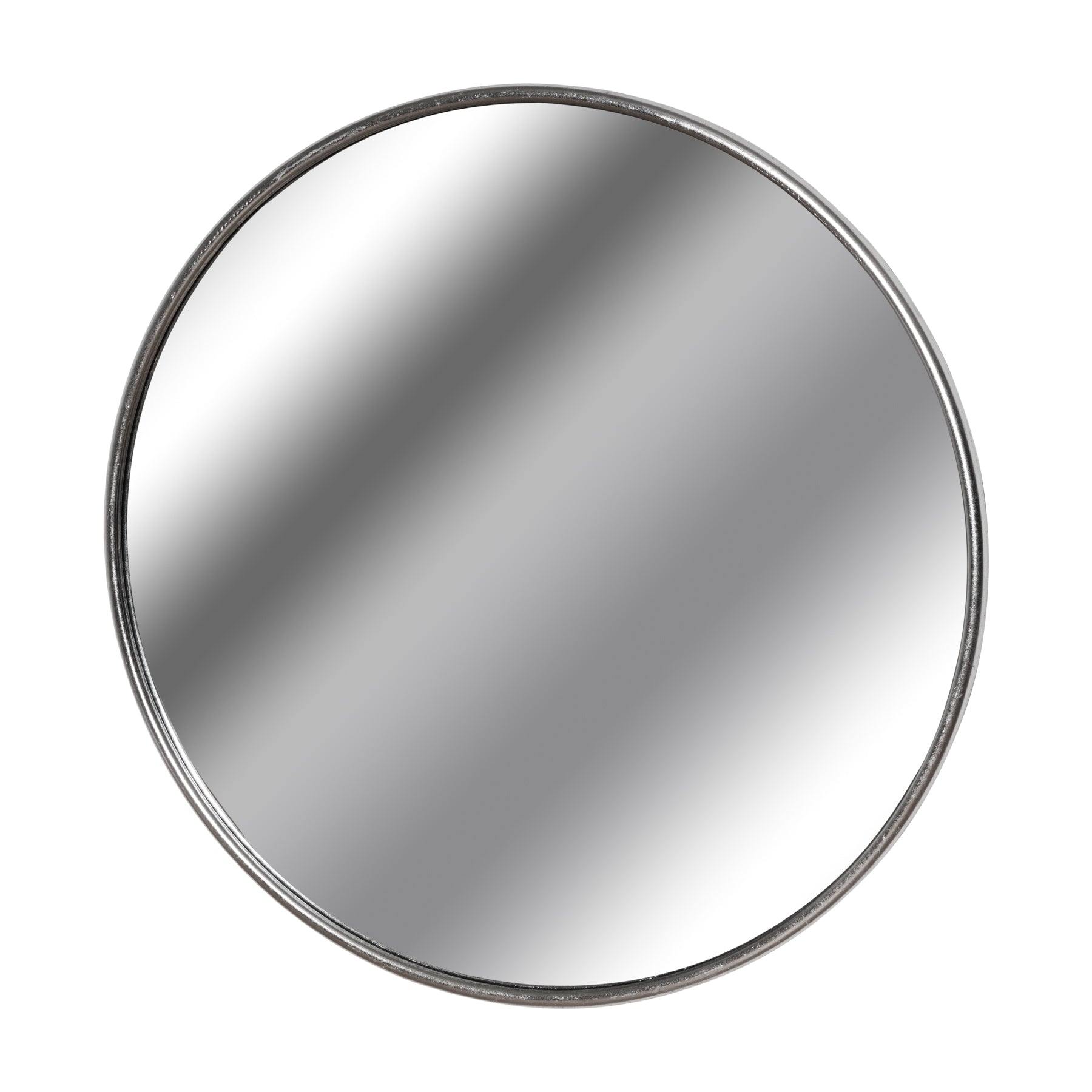 Large Circular Silver Framed Mirror